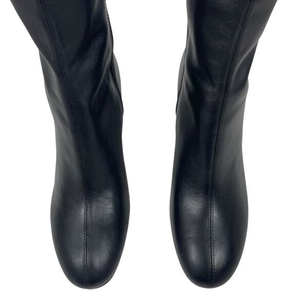 Mango Leather High Heel Tall Boots Black Size 39/ 8.5 - Picture 6 of 13